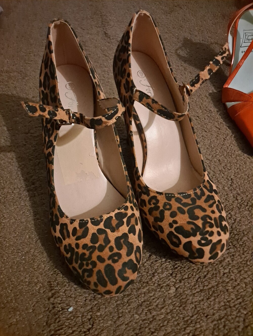 Forever Leopard Print Mary Jane Pumps - Tan/Black